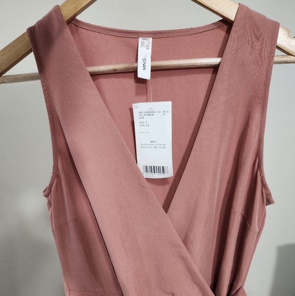 NEW WITH TAG MANGO CARA DRESS MUTED PINK SIZE 2 - Picture 5 of 9
